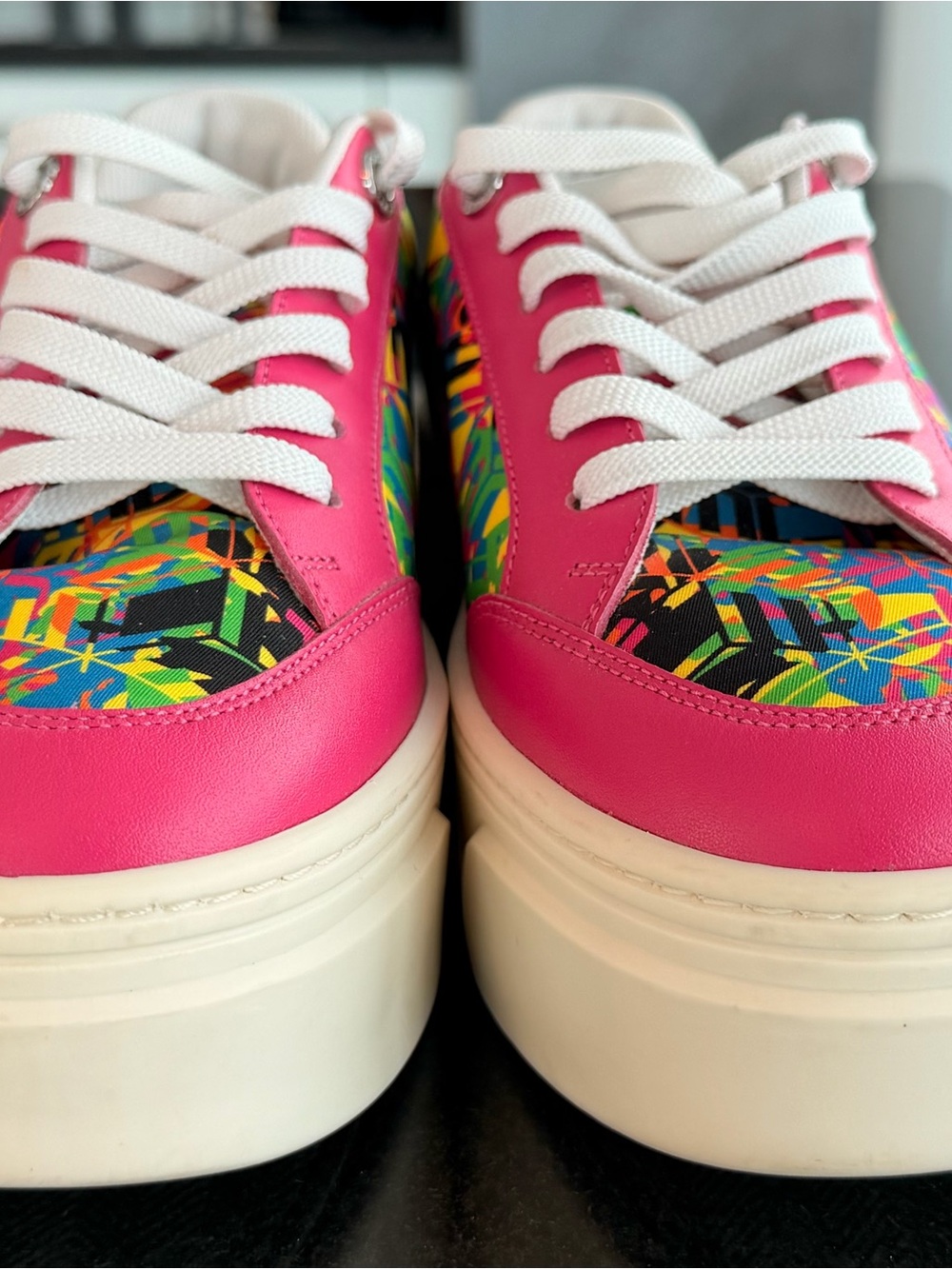 MCM Pink Multi-Color Platform Sneakers - Picture 6 of 11